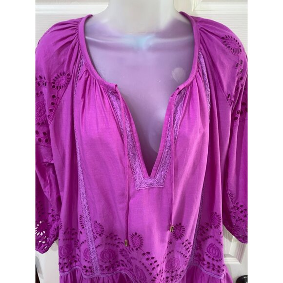 Melissa Odabash ASHLEY VIOLA KAFTAN Beach Dress Tunic Small Fuchsia - Picture 6 of 7